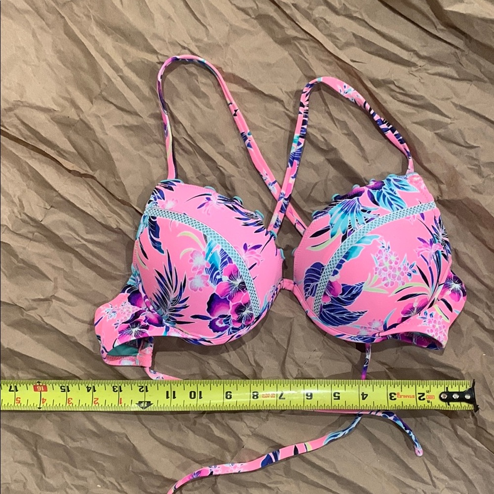 Shade & Shore Floral Bikini Top 34C Like New